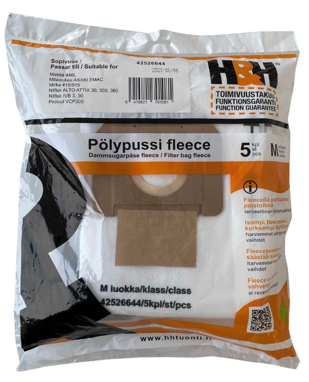 PÖLYPUSSI FLEECE 30L 5 KPL 446L - Pölypussit - 81310213 - 1