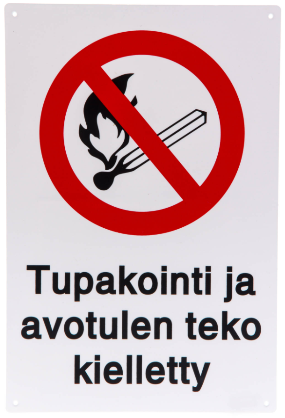 KYLTTI TUPAKOINTI JA AVOTULENTEKO KIELLE - Varoituskyltit - 67357257 - 1