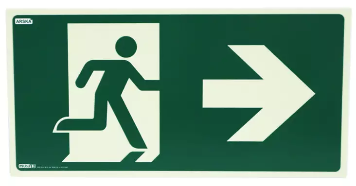 KYLTTI POISTUMISREITTI NUOLI OIKEA 30X15 - Varoituskyltit - 673572659 - 1