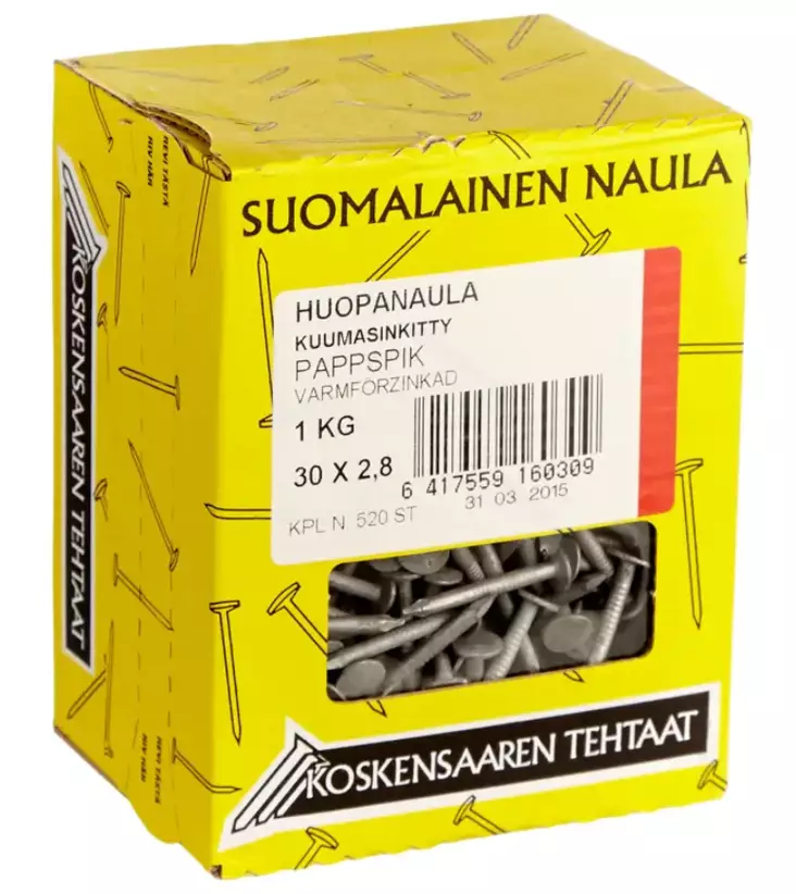 HUOPAN.KUUMA 1KG - Teräsnaulat, listanaulat - 78178461P - 1