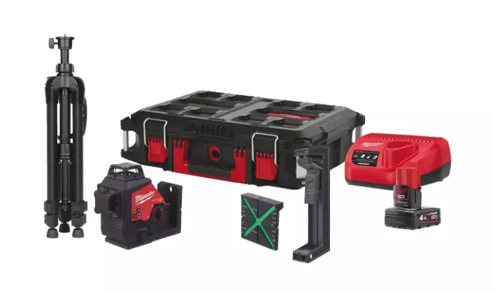 MILWAUKEE LASER M123PLSKIT401P 3x360AST - Linjalaserit - 800M123PLSKIT401P - 1